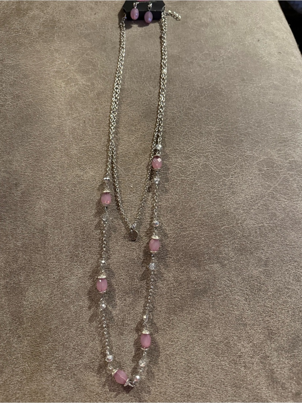 Delicate Mauve Bead Layered Necklace - Women Jewelry